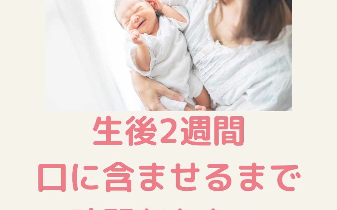 生後2週間　授乳で口に含ませるまで時間がかかる