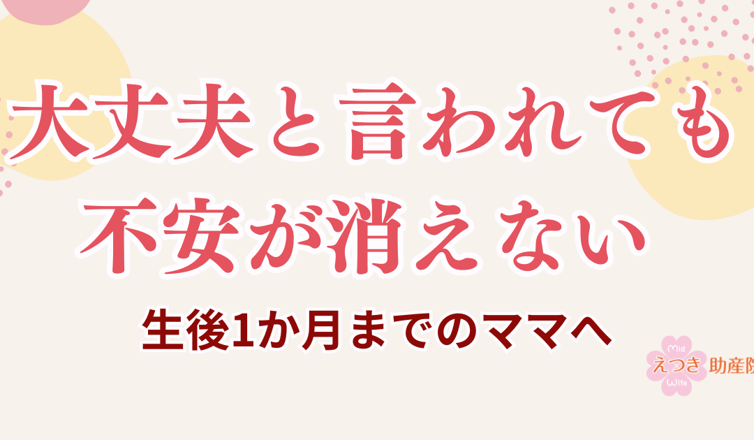 大丈夫って言われても、不安が消えないあなたへ  ― 生後1か月までのママに伝えたいこと ―